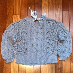 Dusty Blue Lauren Conrad Cable Knit Sweater